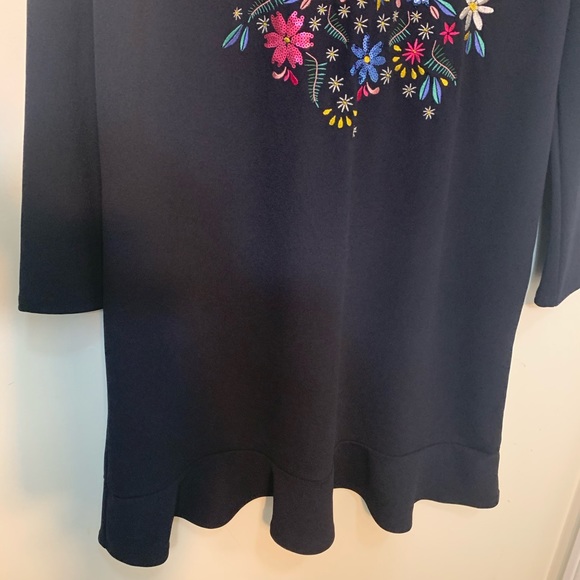 Zara Embroidered Front Daisy Floral Raffle Hem Slip Dress - Picture 16 of 16